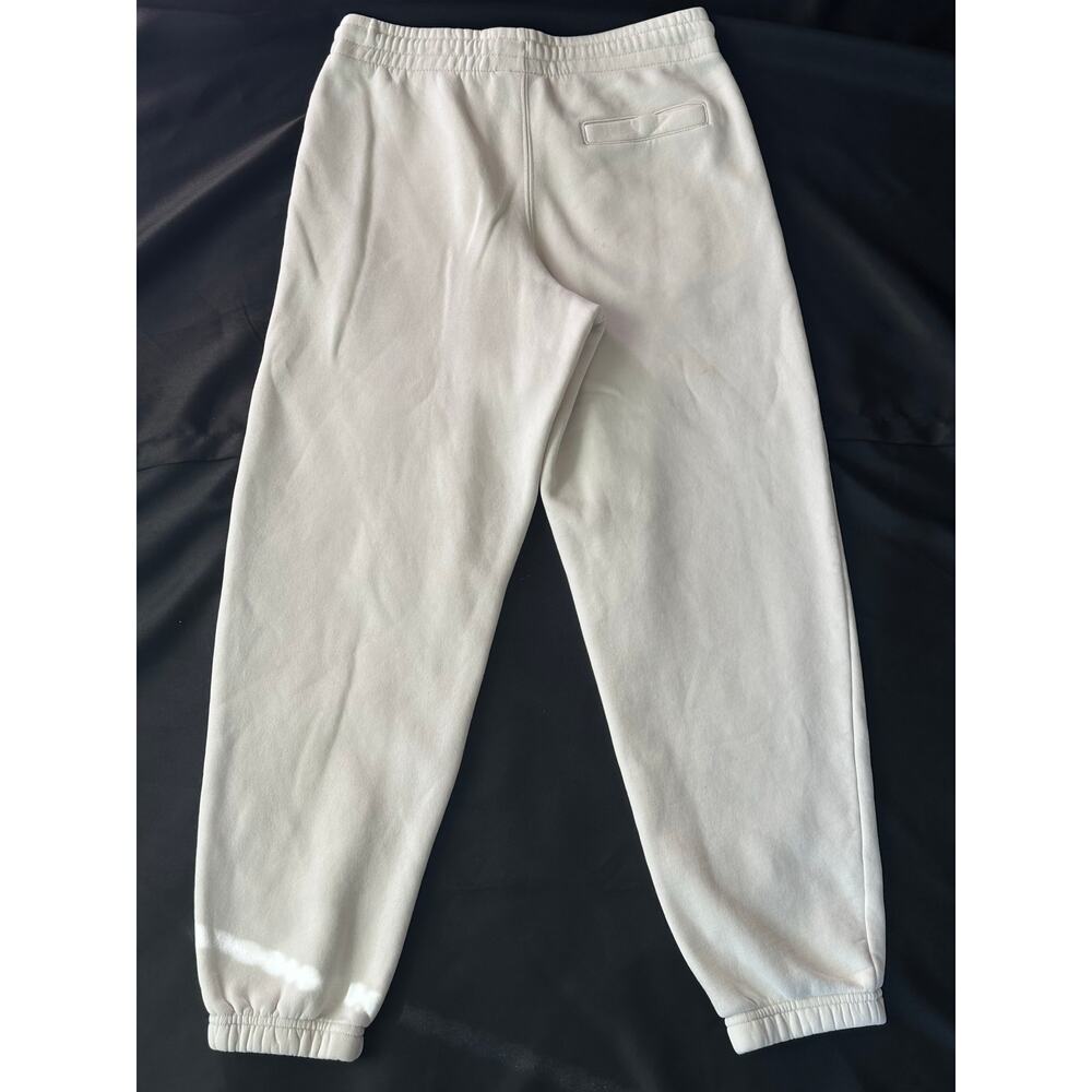 CSG Men’s White Fleece Jogger Sweatpants Relaxed Fit Drawstring Size S/P